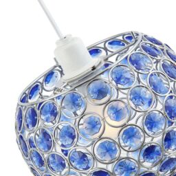 Happy Homewares Round Globe Easy Fit Pendant Shade with Small Acrylic Bead Jewels in Midnight - thumbnail 5