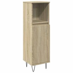 Berkfield Home 3 Piece Bathroom Furniture Set Sonoma Oak Engineered Wood in Brown - thumbnail 6