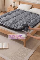 Garden Sanctuary Comfortable Quilted Mattress Topper in Grey - thumbnail 3