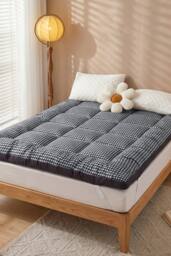 Garden Sanctuary Comfortable Quilted Mattress Topper in Grey - thumbnail 2