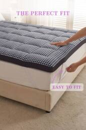 Garden Sanctuary Comfortable Quilted Mattress Topper in Grey - thumbnail 4