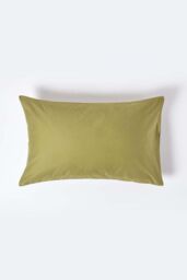Homescapes Egyptian Cotton Housewife Pillowcase 1000 TC in Olive - thumbnail 1