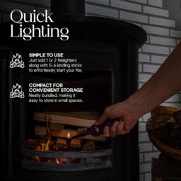 Pelle & Sol 8 Pack x 2.4 Kg Kindling Wood - Long-Burning Firewood (19.2kg Total) in Light Oak - thumbnail 5