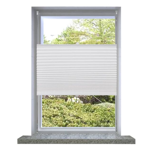 Berkfield Home Plisse Blind 100x125cm White Pleated Blind - Size: 100x125 cm - image 1