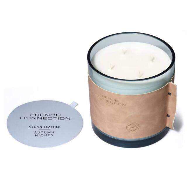 French Connection High Autumn Nights Luxury Leather Candle 1.46kg - 4 Wick Scented - image 1