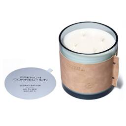 French Connection High Autumn Nights Luxury Leather Candle 1.46kg - 4 Wick Scented