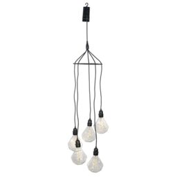 mysmartbuy Battery Powered Diamond Bulb 5 Drop Pendant Light with White LED's - 14 Lumen Weatherproof Home or Garden Hanging Lighting in Black - thumbnail 6