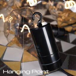 mysmartbuy Battery Powered Diamond Bulb 5 Drop Pendant Light with White LED's - 14 Lumen Weatherproof Home or Garden Hanging Lighting in Black - thumbnail 4