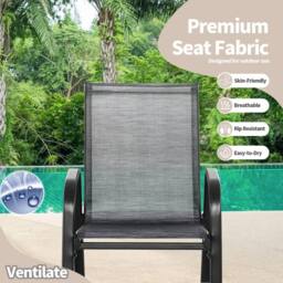 Costway Patio Rocking Chair Set of 2 Garden Outdoor Ergonomic Rockers in Grey - thumbnail 5