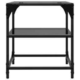 Berkfield Home Decorative Coffee Tables with Black Glass Top 2 pcs 40x40x45 cm Steel - Size: 40 x 40 x 45 cm - thumbnail 6