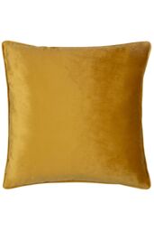 Paoletti Bloomsbury Soft Cut Velvet Piped Cushion in Mustard - Size: 50 cm x 50 cm - thumbnail 2