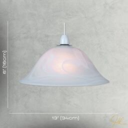 Happy Homewares White Alabaster Glass Easy Fit Pendant Shade or Floor Lamp Shade - thumbnail 3