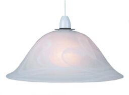 Happy Homewares White Alabaster Glass Easy Fit Pendant Shade or Floor Lamp Shade - thumbnail 1