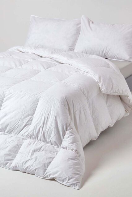 Homescapes Duck Feather & Down All Seasons Duvet in White - Size: Double - image 1