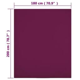 Berkfield Home Jersey Fitted Sheet Bordeaux 180x200 cm Cotton in Wine - thumbnail 4