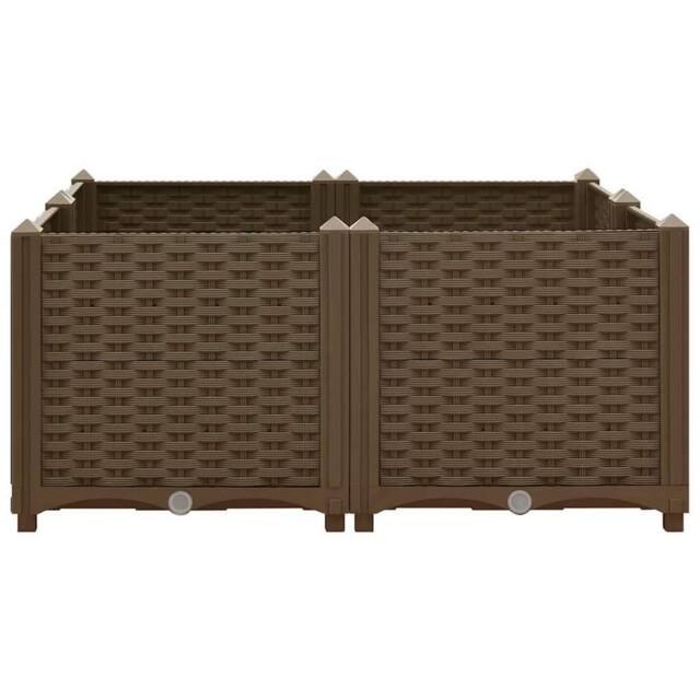Berkfield Home Raised Bed 80x80x38 cm Polypropylene in Brown - Size: 80 x 80 x 38 cm - image 1