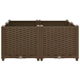 Berkfield Home Raised Bed 80x80x38 cm Polypropylene in Brown - Size: 80 x 80 x 38 cm - thumbnail 1
