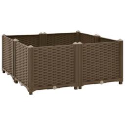 Berkfield Home Raised Bed 80x80x38 cm Polypropylene in Brown - Size: 80 x 80 x 38 cm - thumbnail 3