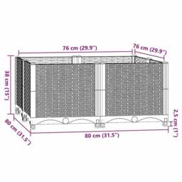 Berkfield Home Raised Bed 80x80x38 cm Polypropylene in Brown - Size: 80 x 80 x 38 cm - thumbnail 6