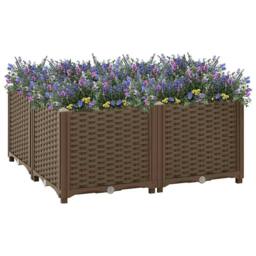 Berkfield Home Raised Bed 80x80x38 cm Polypropylene in Brown - Size: 80 x 80 x 38 cm - thumbnail 2