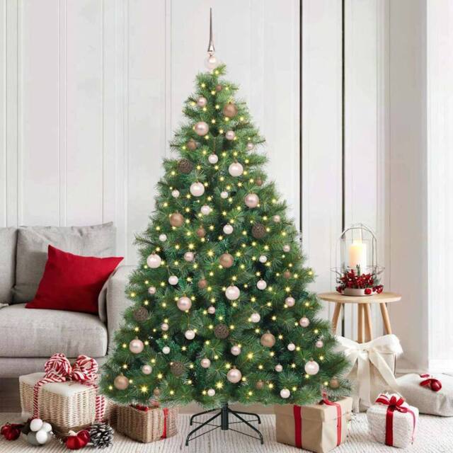 Berkfield Home Artificial Christmas Tree with 300 LEDs Green 180 cm PE & PVC - image 1