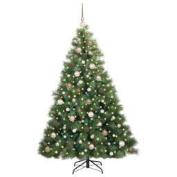 Berkfield Home Artificial Christmas Tree with 300 LEDs Green 180 cm PE & PVC - thumbnail 3