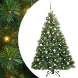 Berkfield Home Artificial Christmas Tree with 300 LEDs Green 180 cm PE & PVC - thumbnail 2