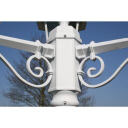 Berkfield Home Garden Light Post 3-arms 215 cm White Aluminium - thumbnail 4