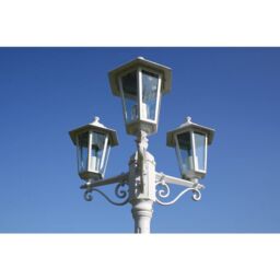 Berkfield Home Garden Light Post 3-arms 215 cm White Aluminium - thumbnail 3