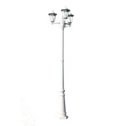 Berkfield Home Garden Light Post 3-arms 215 cm White Aluminium - thumbnail 2