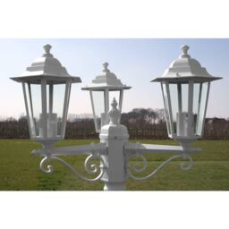 Berkfield Home Garden Light Post 3-arms 215 cm White Aluminium - thumbnail 6