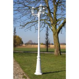 Berkfield Home Garden Light Post 3-arms 215 cm White Aluminium