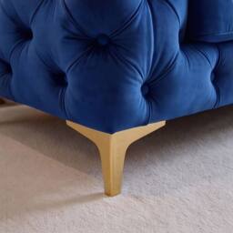Sofaya Monaco Chesterfield Velvet Cushions Sofa 2 Seater Couch in Blue - thumbnail 4