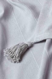 Homescapes Cotton Rajput Ribbed Throw in Silver - Size: 255 cm x 360 cm - thumbnail 5