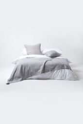 Homescapes Cotton Rajput Ribbed Throw in Silver - Size: 255 cm x 360 cm - thumbnail 3