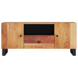 Berkfield Home TV Cabinet 105x33.5x46 cm Solid Wood Acacia&Engineered Wood in Brown - thumbnail 4