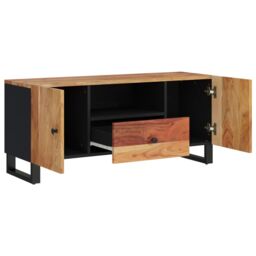 Berkfield Home TV Cabinet 105x33.5x46 cm Solid Wood Acacia&Engineered Wood in Brown - thumbnail 3