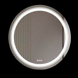 Pirlo Plush LED Illuminated Dimmable Round Wall Mirror With Anti-Fog & Demister in Clear - thumbnail 5