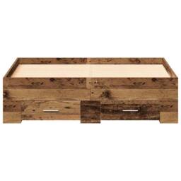 Berkfield Home Classic Bed Frame with Drawers Old Wood 120x200 cm Engineered Wood in Brown - thumbnail 6