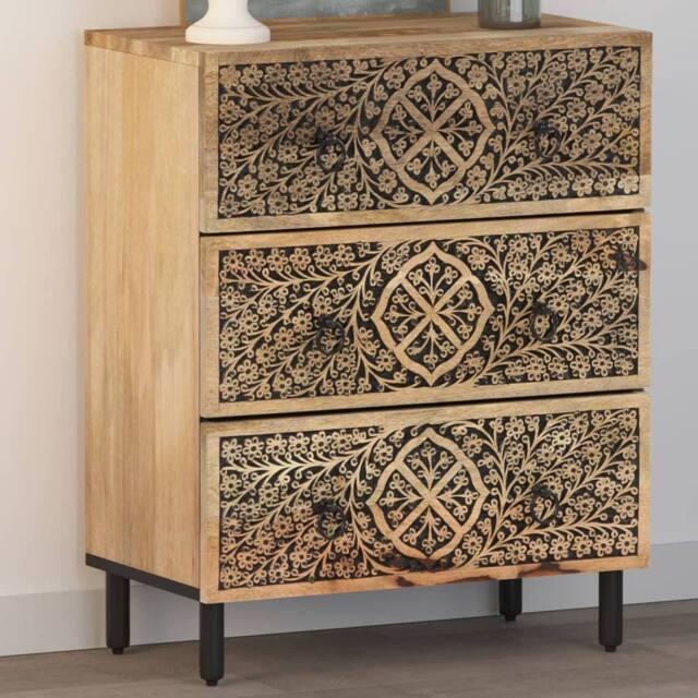 Berkfield Home Side Cabinet 60x33x75 cm Solid Wood Mango in Brown - Size: 60 x 33 x 75 cm - image 1
