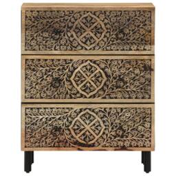 Berkfield Home Side Cabinet 60x33x75 cm Solid Wood Mango in Brown - Size: 60 x 33 x 75 cm - thumbnail 5