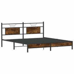 Berkfield Home Decorative Bed Frame without Mattress Smoked Oak 160x200 cm Engin in Brown - thumbnail 5