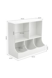 Living and Home 80cm H Double Layer Open Toy Clothing and Bookcase Management Cabinet in White - thumbnail 6