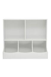 Living and Home 80cm H Double Layer Open Toy Clothing and Bookcase Management Cabinet in White - thumbnail 4