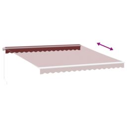 Berkfield Home Manual Retractable Awning Burgundy 400x300 cm in Black - thumbnail 5