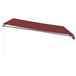 Berkfield Home Manual Retractable Awning Burgundy 400x300 cm in Black - thumbnail 4