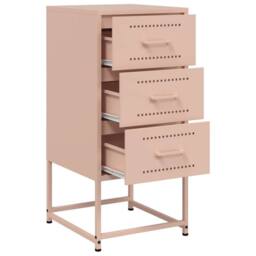 Berkfield Home Bedside Cabinets 2 pcs Pink 36x39x78 cm Steel - Size: 36 x 39 x 78 cm - thumbnail 9