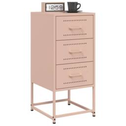 Berkfield Home Bedside Cabinets 2 pcs Pink 36x39x78 cm Steel - Size: 36 x 39 x 78 cm - thumbnail 3