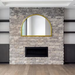 "MirrorOutlet Gold Metal Framed Arched Wall Mirror 49"" X 35"" (125CM X 90CM) - Size: 1 Pack" - thumbnail 3
