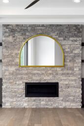 "MirrorOutlet Gold Metal Framed Arched Wall Mirror 49"" X 35"" (125CM X 90CM) - Size: 1 Pack" - thumbnail 1